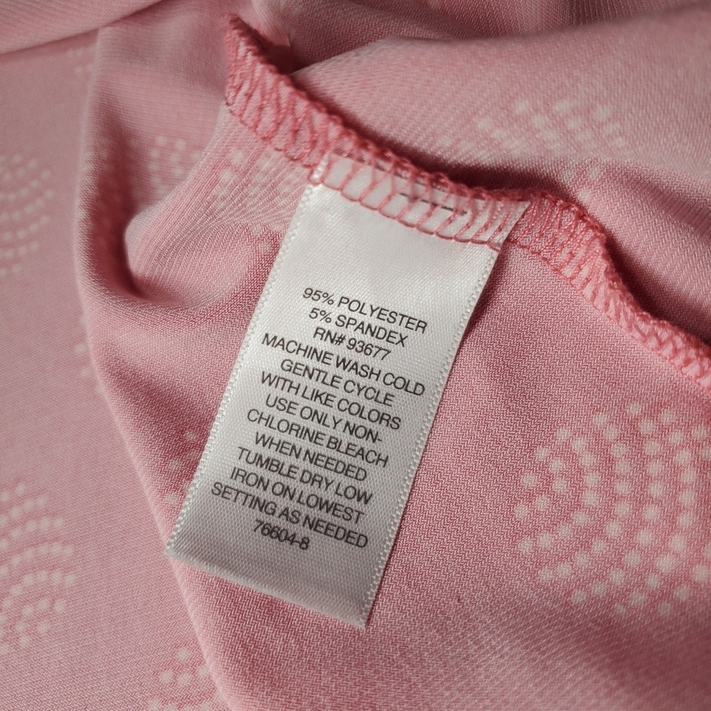 Liz Claiborne Coral Pink Women's Keyhole Blouse with Goldtone Hardware Size XL - Picture 4 of 16